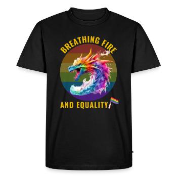 Gay pride - Breathing fire and equality - Men's Premium Organic T-Shirt - black - Front - Nico (187cm)