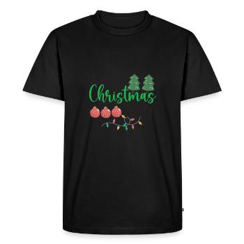 folle dame de Noël - T-shirt Premium bio Homme - noir - Devant - Nico (187cm)
