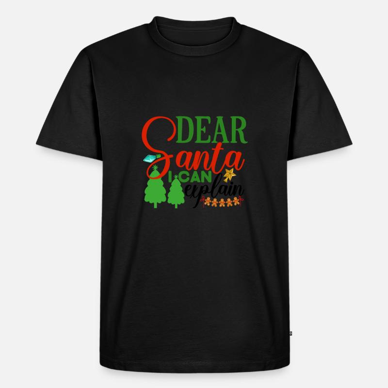 Dear Santa I can explain - Männer Premium Bio T-Shirt - Schwarz