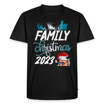 Noël en famille 2023 - T-shirt Premium bio Homme - noir - Devant - Nico (187cm)