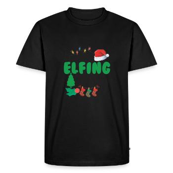 Je suis si joyeux Elfing - T-shirt Premium bio Homme - noir - Devant - Nico (187cm)