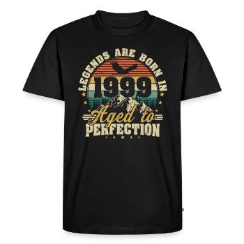 1999 Vintage Born légendes cadeau d’anniversaire - T-shirt Premium bio Homme - noir - Devant - Nico (187cm)