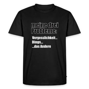 Mes trois problèmes... - T-shirt Premium bio Homme - noir - Devant - Nico (187cm)