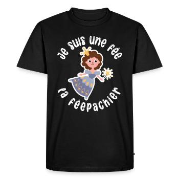 Je suis une fée la féepachier féé - Humour Drôle - T-shirt Premium bio Homme - noir - Devant - Nico (187cm)