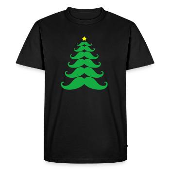ARBRE DE NOËL DE NOËL MOUSTACHE FUNNY - T-shirt Premium bio Homme - noir - Devant - Nico (187cm)
