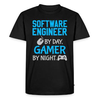 Gamer Software Engineer - Men's Premium Organic T-Shirt - black - Front - Nico (187cm)