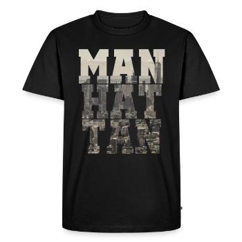 MANHATTAN CHEMISE - T-shirt Premium bio Homme - noir - Devant - Nico (187cm)