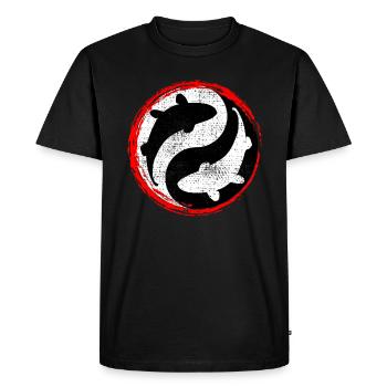 Koi Ying Yang - T-shirt Premium bio Homme - noir - Devant - Nico (187cm)