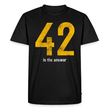 42 est la réponse - T-shirt Premium bio Homme - noir - Devant - Nico (187cm)