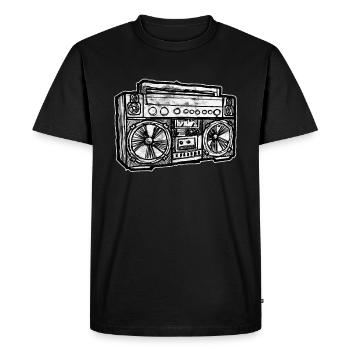 Cassette Ghetto Blaster Hip Hop - T-shirt Premium bio Homme - noir - Devant - Nico (187cm)