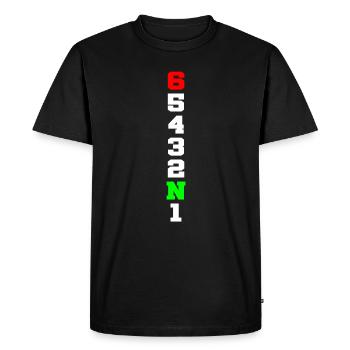 Circuit moto - T-shirt Premium bio Homme - noir - Devant - Nico (187cm)