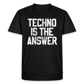La techno est la réponse - T-shirt Premium bio Homme - noir - Devant - Nico (187cm)