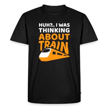 Train train fan - Men's Premium Organic T-Shirt - black - Front - Nico (187cm)