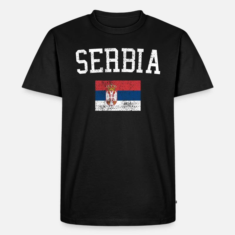 Serbien - Männer Premium Bio T-Shirt - Schwarz