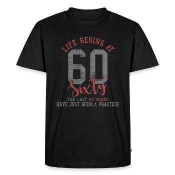 60 Geburtstag - Männer Premium Bio T-Shirt - Schwarz - Vorne - Nico (187cm)