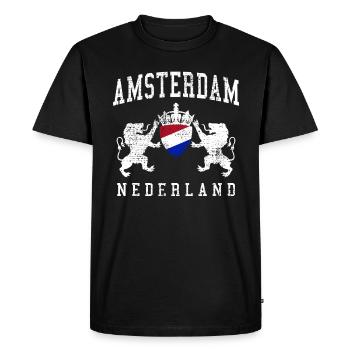 Amsterdam - Men's Premium Organic T-Shirt - black - Front - Nico (187cm)