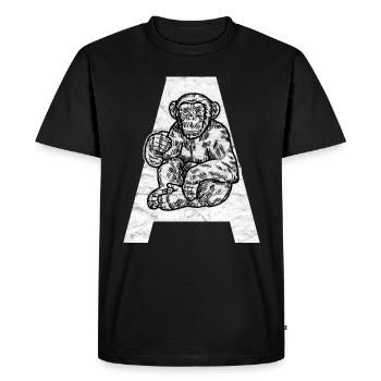 Chimpanzé de primate singe - T-shirt Premium bio Homme - noir - Devant - Nico (187cm)