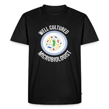 Microbiologiste bien cultivé Biologiste des bactéries - T-shirt Premium bio Homme - noir - Devant - Nico (187cm)