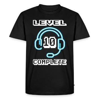 10e anniversaire 10 ans cadeau joueur - T-shirt Premium bio Homme - noir - Devant - Nico (187cm)