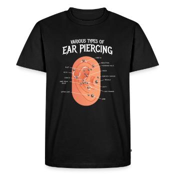 Various types of ear piercing earring - Men's Premium Organic T-Shirt - black - Front - Nico (187cm)