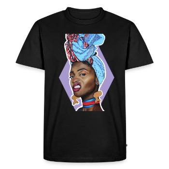 Mittlerer Muggin 2 - Männer Premium Bio T-Shirt - Schwarz - Vorne - Nico (187cm)