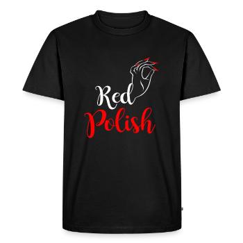 Red Polish Fingernails Manicure Nail Art - Men's Premium Organic T-Shirt - black - Front - Nico (187cm)
