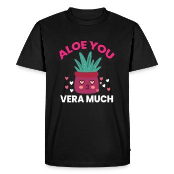 Aloe You Vera Much Aloe Vera plante médicinale - T-shirt Premium bio Homme - noir - Devant - Nico (187cm)