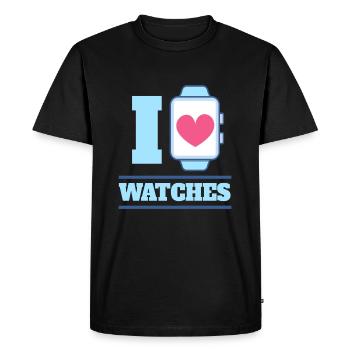 I Love Watches montre montre montre bracelet - T-shirt Premium bio Homme - noir - Devant - Nico (187cm)