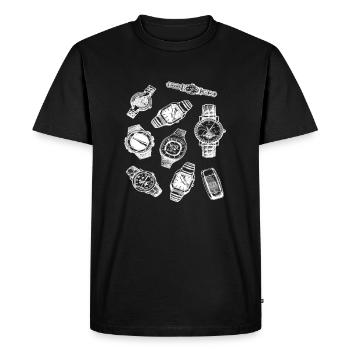 Montres montres de luxe montres montre - T-shirt Premium bio Homme - noir - Devant - Nico (187cm)