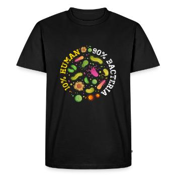 10% Humain 90 % Bacteria Microbiologie - T-shirt Premium bio Homme - noir - Devant - Nico (187cm)