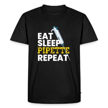 Eat Sleep Pipette Repeat Microbiologie - T-shirt Premium bio Homme - noir - Devant - Nico (187cm)