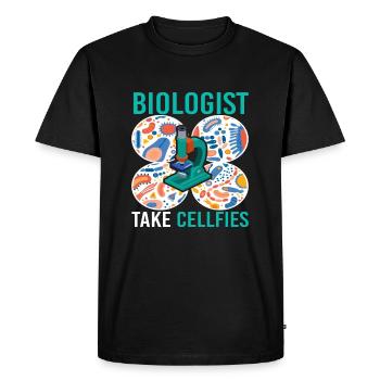 Biologist Take Cellfies Microbiologie - T-shirt Premium bio Homme - noir - Devant - Nico (187cm)