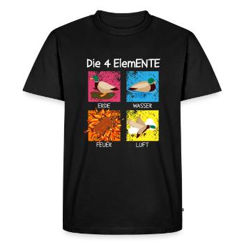 Les 4 Canard ElemENTE Canard Feu Eau - T-shirt Premium bio Homme - noir - Devant - Nico (187cm)