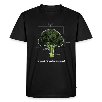 Broccoli Vegan Vegan Vegetables - Men's Premium Organic T-Shirt - black - Front - Nico (187cm)