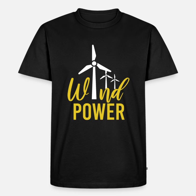 Windpower Windkraft Windenergie - Männer Premium Bio T-Shirt - Schwarz