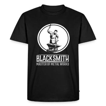 Forgeron Forgeron Blacksmith - T-shirt Premium bio Homme - noir - Devant - Nico (187cm)