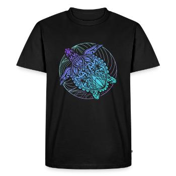 Turtles Mandala Diver Surfer - Men's Premium Organic T-Shirt - black - Front - Nico (187cm)