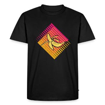 Banane Rétro Fruits Fruits Fruits - T-shirt Premium bio Homme - noir - Devant - Nico (187cm)