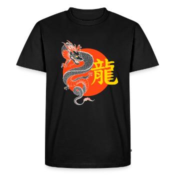 Japanese Dragon Symbol Fantasy - Men's Premium Organic T-Shirt - black - Front - Nico (187cm)