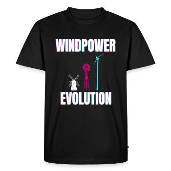 Wind power Evolution Wind power Wind power - Men's Premium Organic T-Shirt - black - Front - Nico (187cm)