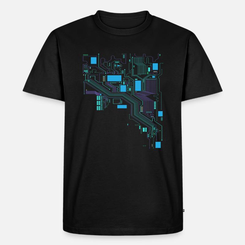 Computer Cpu Informatiker Hacker - Männer Premium Bio T-Shirt - Schwarz