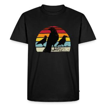 Crows Retro Crows Raven - Men's Premium Organic T-Shirt - black - Front - Nico (187cm)