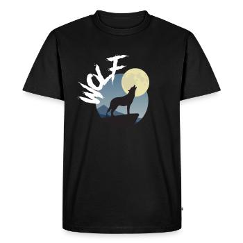 Wolf Moon Hurlant Wilderness Faune sauvage - T-shirt Premium bio Homme - noir - Devant - Nico (187cm)