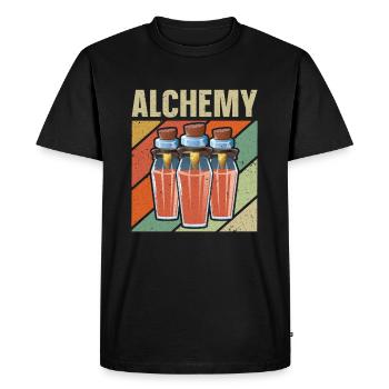 Alchimiste Alchimie Magique Potion Chimiste - T-shirt Premium bio Homme - noir - Devant - Nico (187cm)