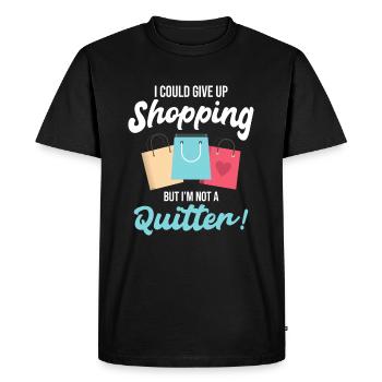 I Could Give Up Shopping Einkaufen - Men's Premium Organic T-Shirt - black - Front - Nico (187cm)