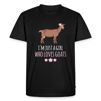 Chèvre Juste Une Fille Chèvres Chèvres - T-shirt Premium bio Homme - noir - Devant - Nico (187cm)