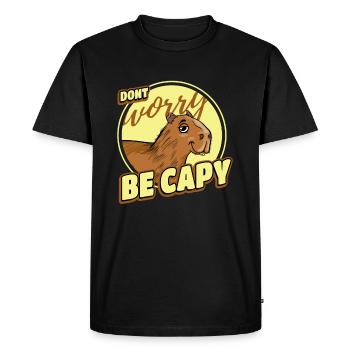 Capybara Rétro Capibara - T-shirt Premium bio Homme - noir - Devant - Nico (187cm)