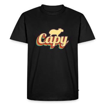 Capybara Rétro Capibara - T-shirt Premium bio Homme - noir - Devant - Nico (187cm)