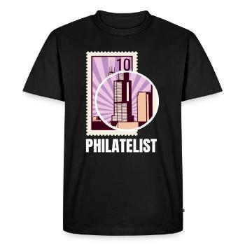 Philatelist Stamp Collection - Men's Premium Organic T-Shirt - black - Front - Nico (187cm)