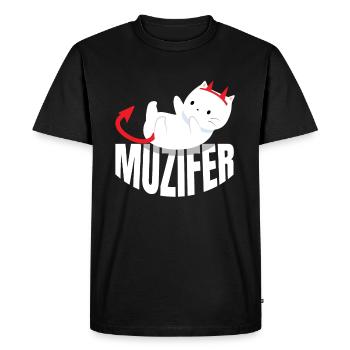 Muzifer Chat Chat Chat Diable Lucifer - T-shirt Premium bio Homme - noir - Devant - Nico (187cm)